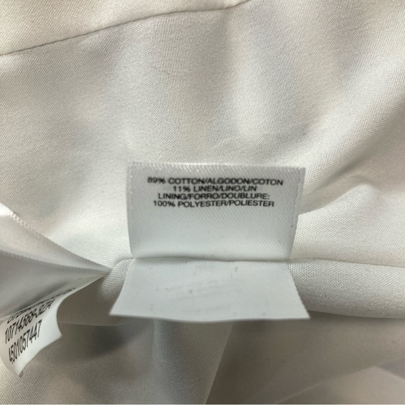 Nine West Jacket Women's 6 Blue Striped Linen Blend Blazer Lined Coastal Ladies - Picture 7 of 10